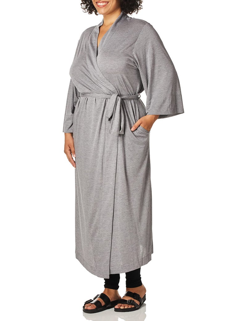 Natori Women's Shangri-La Robe,Heather Grey,Large - Image 1
